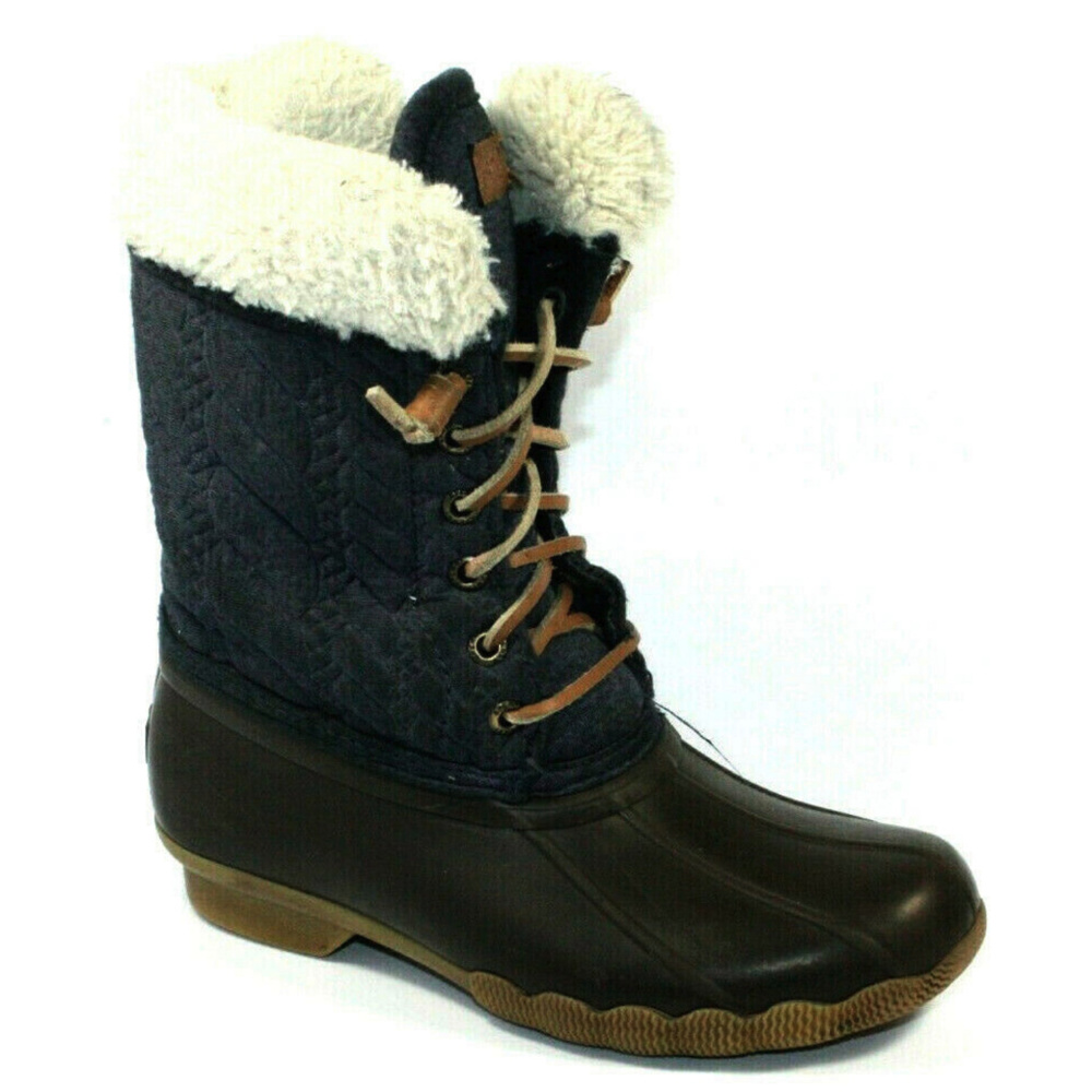 *SOLD* Sperry Girls Fashion Saltwater Blue Brown Boots 13